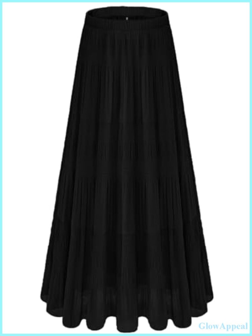 Women's Chiffon Flowy Maxi Skirt Boho Elastic Waist Pleated A Line Long Skirt